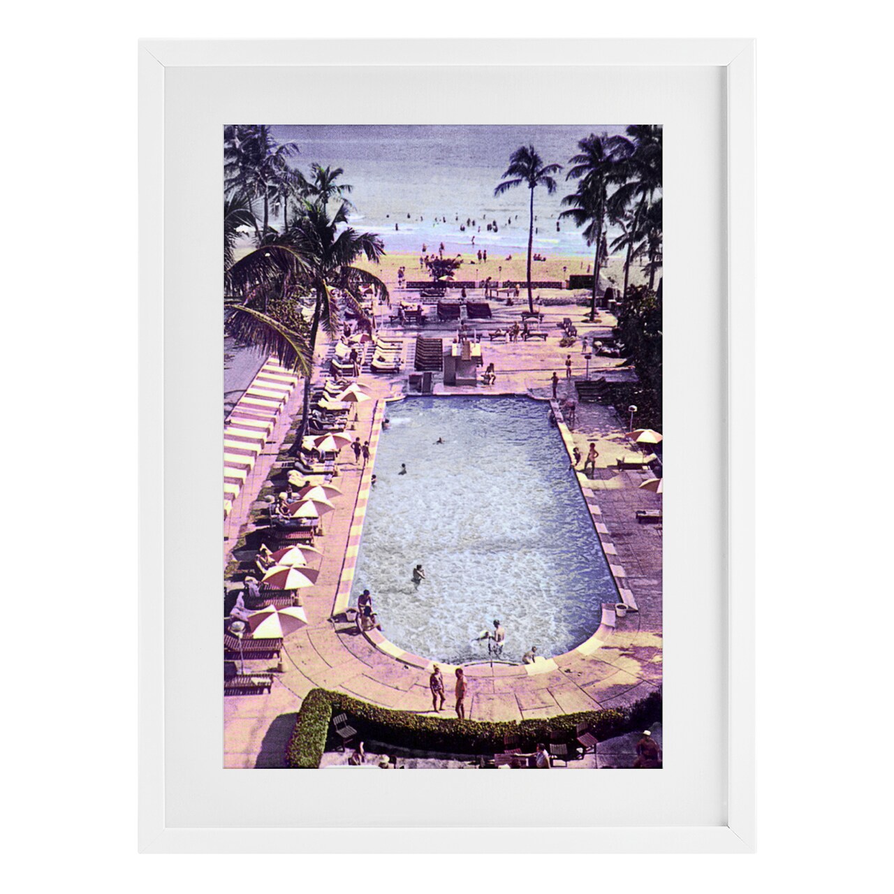 Stupell Industries Vintage Miami Sands Framed Print Under Glass, design by Grotto Studios